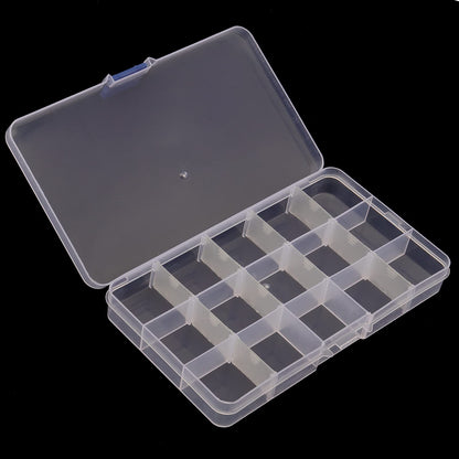 SINJEUN 32 Pack 15 Grids Plastic Jewelry Organizer Box, Clear Jewelry Storage Boxes with Removable Dividers, Small Beads Storage Container for Art and Crafts, Fishing Tackles