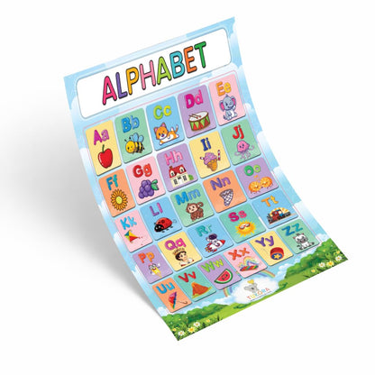 Tukora Alphabet Poster for Kids ABC Wall Chart with Uppercase and Lowercase Letters Colourful Educational Nursery Poster with Animals and Objects Preschool Classroom Learning Decor Premium UK Made