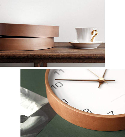 feb.7 Wall Clock, Modern Natural Wood Clock, Minimalist Design, Decorative(Grey, 12'')