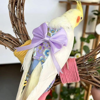 Bird Flight Suits Diapers, Parrot Flight Suits Diapers for Quaker Parakeets Cockatiels Conures Macaw African Grey, Bird Diaper, Parrot Clothes (Grey A,S)