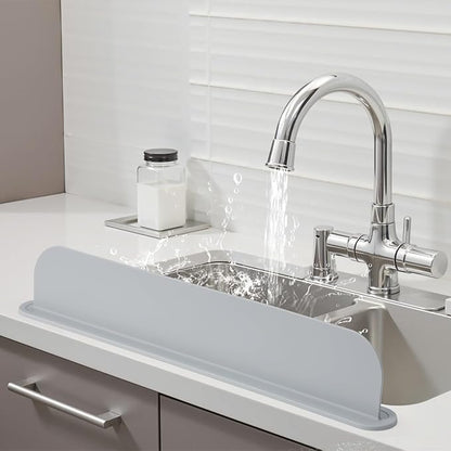 19.29 inch Kitchen Sink Splash Guard, Silicone Sink Baffle Splash Guard