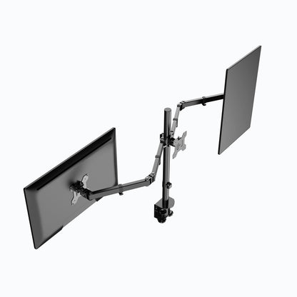 Rocelco Premium Triple Monitor Desk Mount - Standard Pattern Fits 13" - 27" LED LCD Flat Computer Screen - Three Articulated Full Motion Adjustable Arms - Grommet and C Clamp - Black (R DM3)