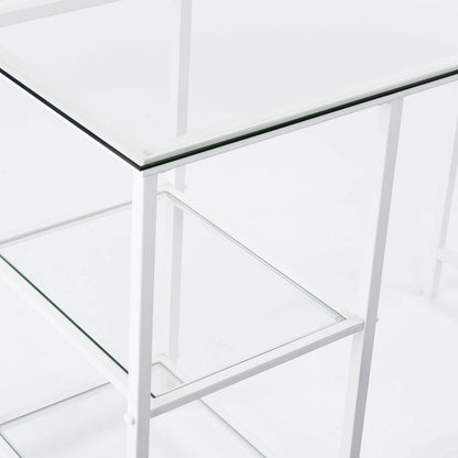 SEI Furniture Layton Metal/Glass Student Desk, White