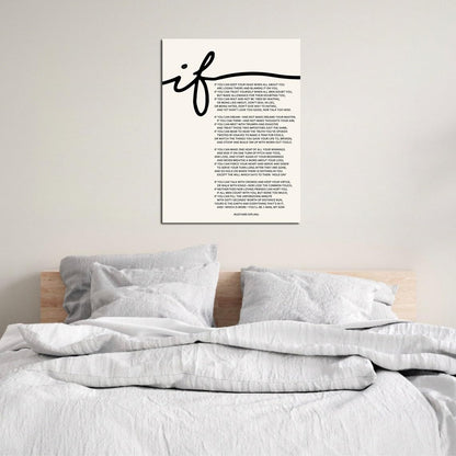 Mokihidream If Poem Inspirational Framed Canvas Print Wall Art If Poem by Rudyard Kipling Motivational Poetry Wall Decor If Poster Font Quote If Kipling Home Office Inspirational Literature Art
