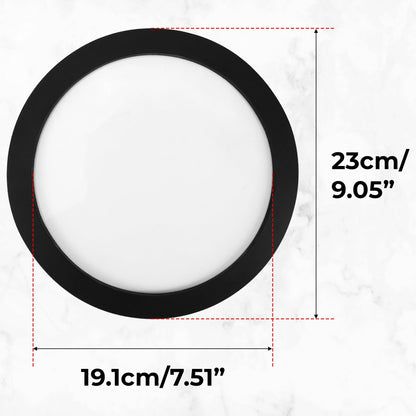 3Pcs Round Picture Frame 8 Inch – Black Wooden Circular Frames for Art, Photo, Canvas, Wall Decor, Tabletop Display or Hanging Mounting Set for Home, Office, Kitchen, Gallery, Wedding Table Holder