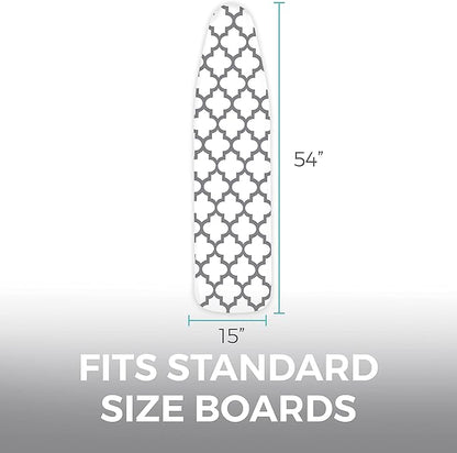 HOME GENIE Ironing Board Cover, Extra Thick Padding, Scorch Resistant Silicone