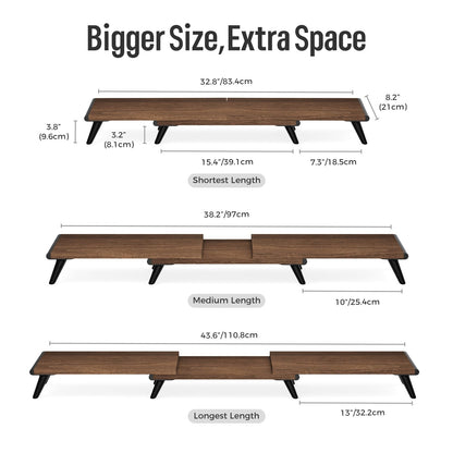 loukin 17.32"*9.84" Dual Monitor Stand Riser for Desk (Brown) | 32"x14" Erasable Dry Erase Desk Mat
