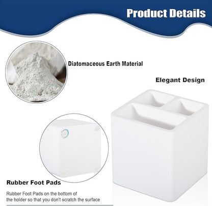 Diatomite Toothbrush Holders for Bathrooms, Electric Toothbrush and Toothpaste