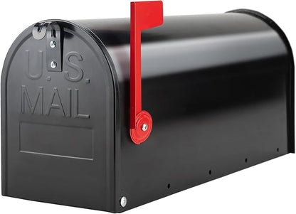 Mailboxes for Outside Post Mount, Black Metal Mailbox, Standard Size, 20 x 8.7 x 6.7 Inches