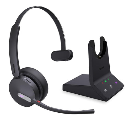 Yealink WH64 Teams Mono DECT & Bluetooth Wireless Headset, 606ft Range Microsoft Certified, Single On Ear Headphone with 3X Noise Cancelling Mic, 26H Talk Time, Office Desk IP Phone, PC, Computer