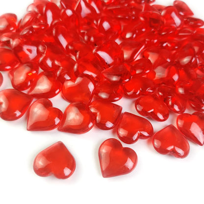 HappyFiller 150 PCS Red Acrylic Hearts for Shaped Crystals Fake Heart Gems for Vase Fillers,Table Scatters,Wedding Centerpieces,Birthday,Engagement Party,Bridal Shower Gifts,11 OZ
