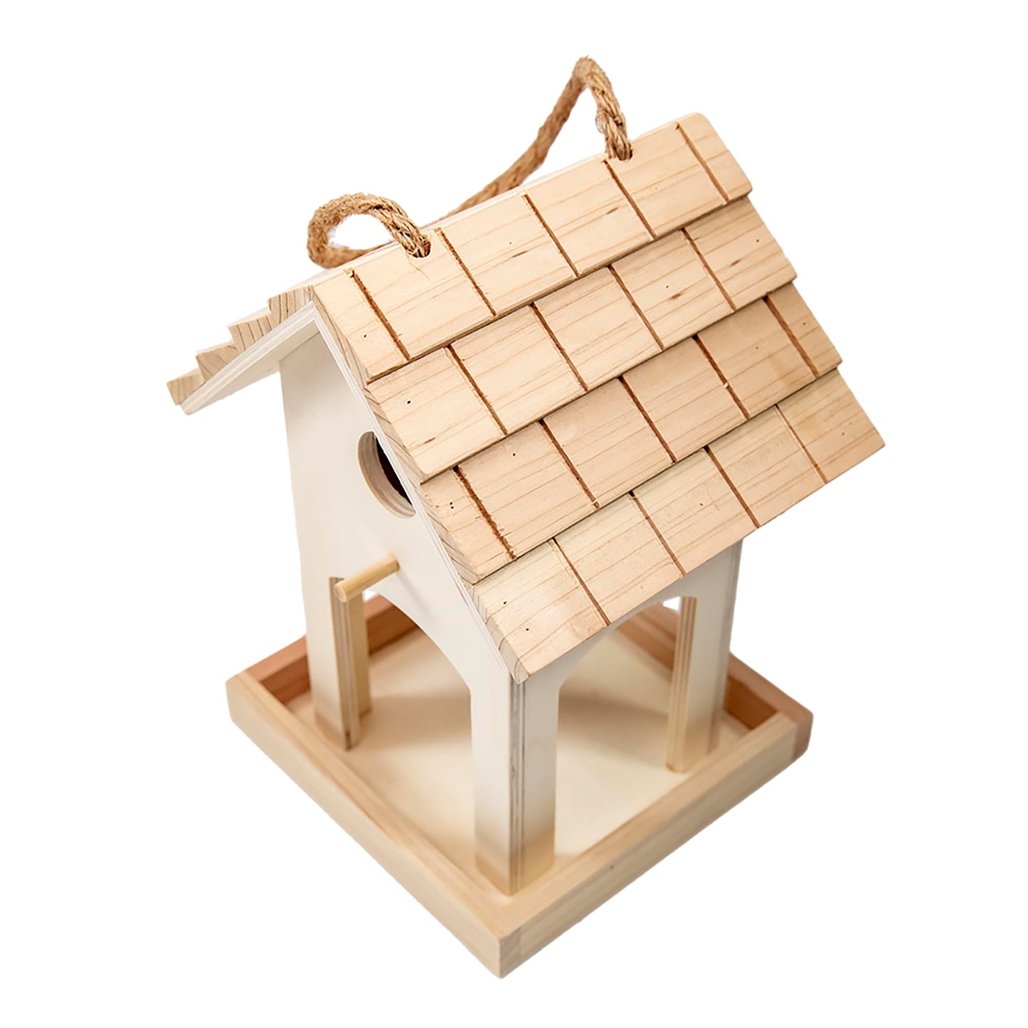 Berfutall-DIY Wooden Bird House for Outdoor, Wild Bird Feeder, Hanging Birdhouse,Perfect for Cardinals, Bluebirds, and More. (A)