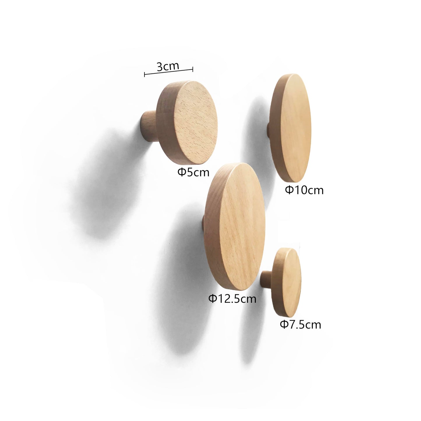 anaan Bubble Wood Wall Hooks Modern Decorative Coat Hooks for Wall Set of 4