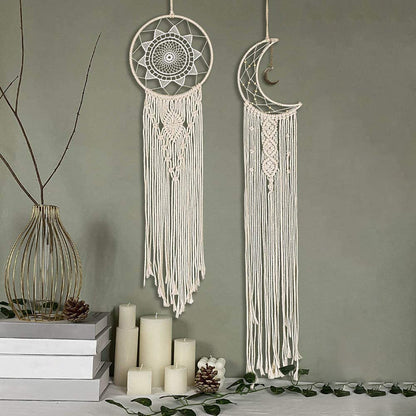 RQWZBCHX Macrame Dream Catcher Kits for Adults Beginners, 2PCS Macrame Wall Hanging Supplies