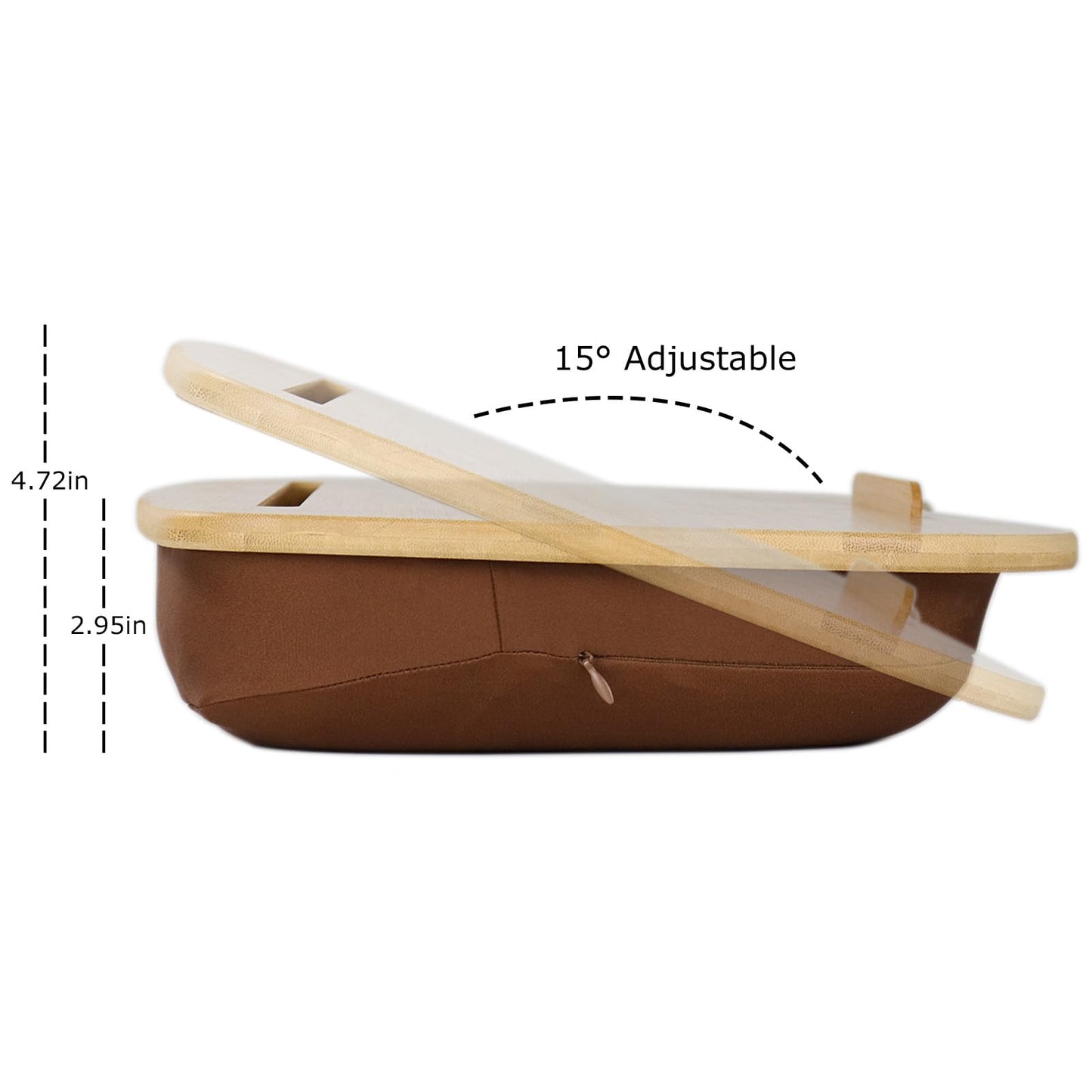 SANJIMO Lap Desk for Laptop with Cushion-Fits up to 17 inch, Bamboo Computer Laptop Stand with Phone Hoder, Anti-Slip Stopper