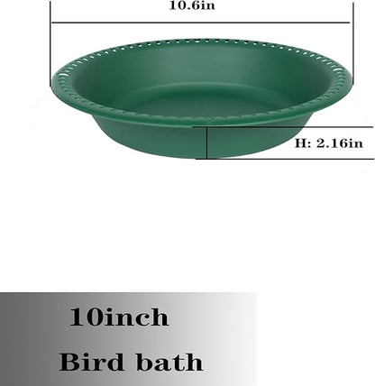 OVZILKI Bird Baths for Outdoors Heavy Duty, 10 inch BirdBath Bowl Only with Rust-Proof Black Chains, Hanging Bird Bath Hanging Bird-Feeder for Garden Backyard Decor (Green 1 Pack)