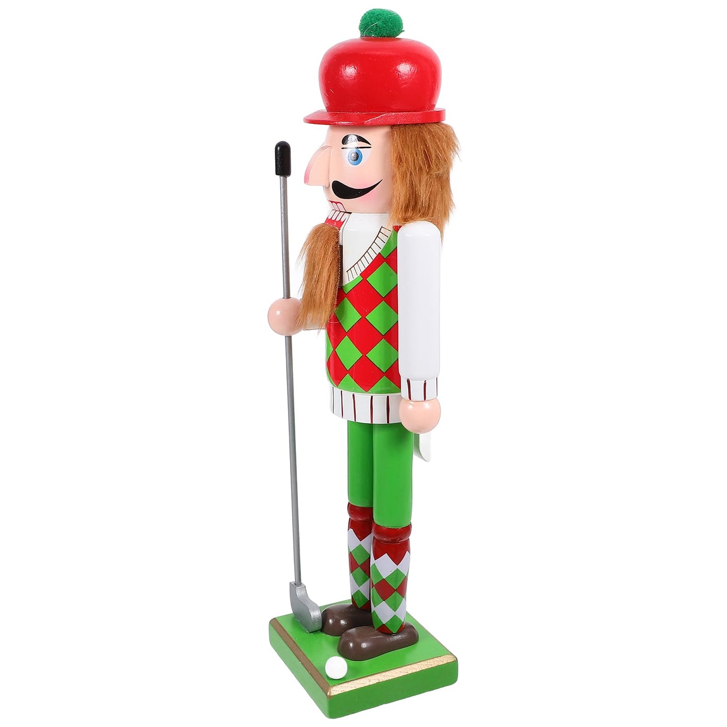 DECHOUS Golf Nutcracker 15 Inch Christmas Golf Player Nutcracker Sports Nutcracker Golfer Nutcracker with Club and Ball Christmas Nutcracker Figurines for Home Table Shelve