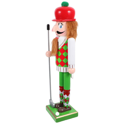 DECHOUS Golf Nutcracker 15 Inch Christmas Golf Player Nutcracker Sports Nutcracker Golfer Nutcracker with Club and Ball Christmas Nutcracker Figurines for Home Table Shelve