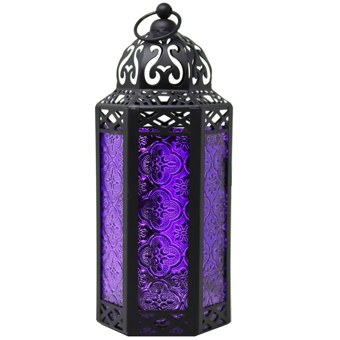 Vela Lanterns Decorative Indoor Moroccan Gothic Candle Holder, Purple, M