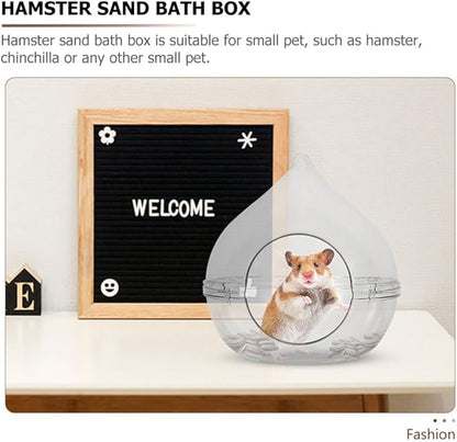 Ipetboom Acrylic Hamster Bathtub Transparent Dust Bath Container for Chinchilla Small Pet Cage Accessory