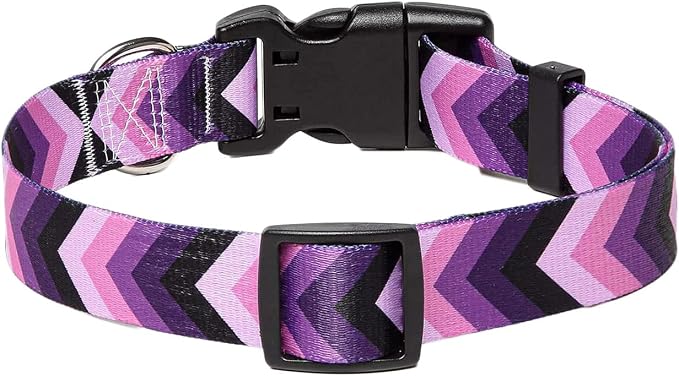 Mihqy Dog Collar with Bohemia Floral Tribal Geometric Patterns - Soft Ethnic Style Collar Adjustable for Small Medium Large Dogs(Purple Arrow,S)