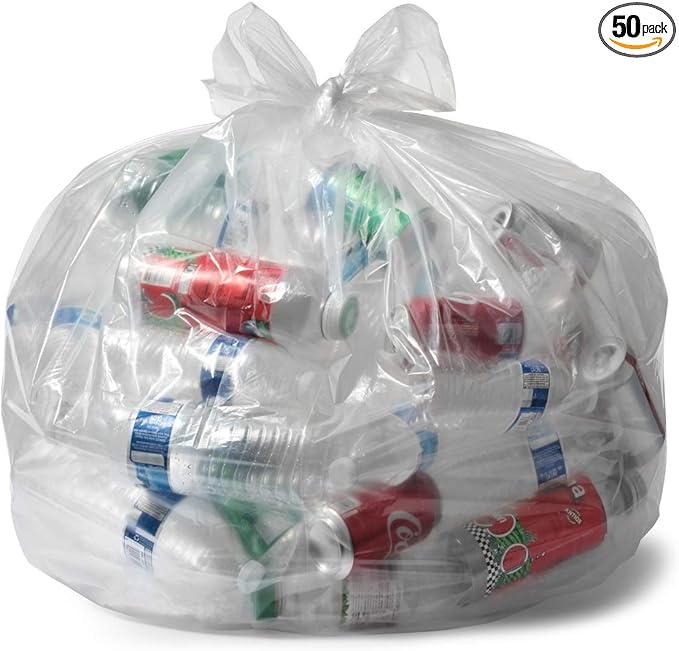 Aluf Plastics 45 Gallon 1.5 MIL Clear Garbage Bags