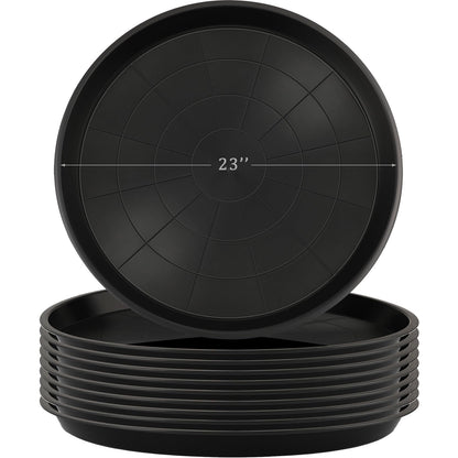 Eccliy 10 Packs 23 Inch Plastic Large Plant Saucers Heavy Duty Planter Trays Jumbo Flower Pot Saucers Plastic Water Trays for Indoors and Outdoors