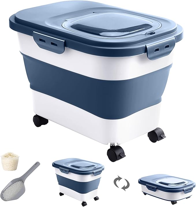 20-30 Lbs Rice Storage Container, Collapsible Food Storage Containers
