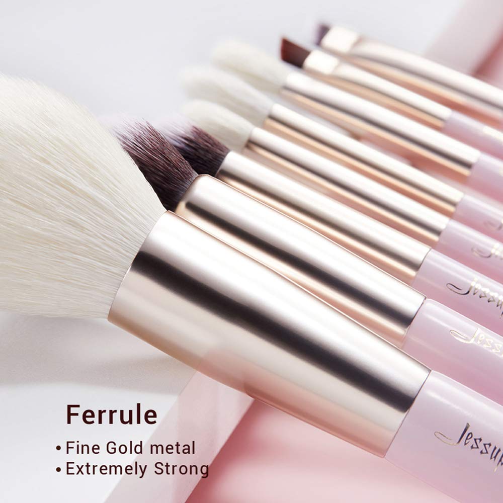 Jessup Brand 25pcs Professional Makeup Brush Set Beauty Cosmetic Foundation Powder Blusher Eyeshadow Blending Highlight Concealer Natural-Synthetic Hair Brushes Set (Pearl White/Silver)