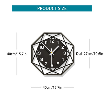 YIJIDECOR Large Wall Clocks for Living Room Decor 16 inch Silent Modern Wall Clocks Wall Clock Battery Operated Non Ticking Black Wood Decorative Clock Wall for Kitchen Bedroom Office Classroom