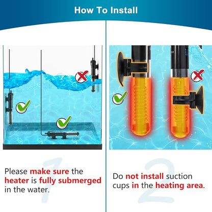 DaToo Aquarium Heater Adjustable 300W Submersible Fish Tank Heater with Electronic Chip Thermostat Suitable for Marine Saltwater and Freshwater