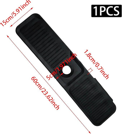 24 Inch Black Durable Faucet Mat, Silicone Kitchen Sink Splash Guard Behind