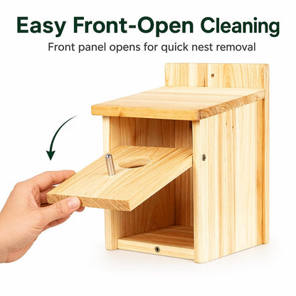 Wooden Bird Houses for Outside Birdhouses Nest Bluebird House for Cardinals Finch Wren Swallow for Garden Viewing 1B