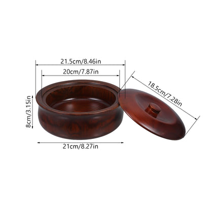 KICHOUSE Wooden Snack Box with Lid 8.26X8.26X3.54In Lightweight Fruit Bowl Food Storage Holder for Home and Store Easy to Clean Dessert and Snack Serving Bowl