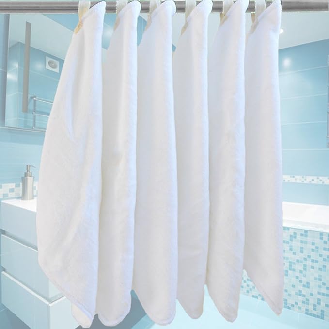 SINLAND Microfiber Facial Cloths Fast Drying Washcloth 12inch x 12inch White 6