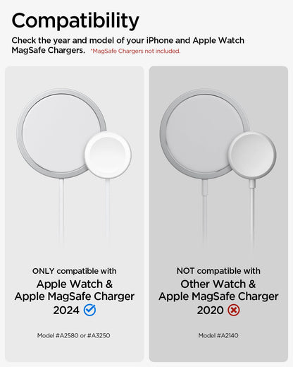 Spigen MagFit Duo Stand Designed for MagSafe Charger (25W) & Apple Watch Charger Holder for Desk Nightstand Premium Silicone Compatible with iPhone 17/16/15/14/13/12 All Apple Watches - Dune Beige