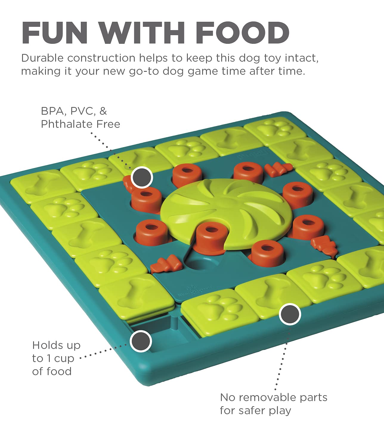 Outward Hound by Nina Ottosson Multipuzzle Level 4 Expert Dog Treat Puzzle for Enrichment, Blue