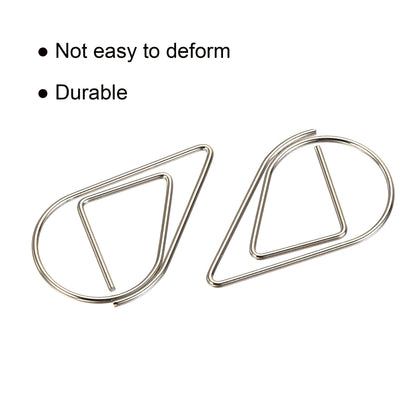 MECCANIXITY Paper Clip Drop-Shaped Cute Decorative Clips Bookmarks with Box 1 Inch Silver for Organize Office Home, Pack of 100