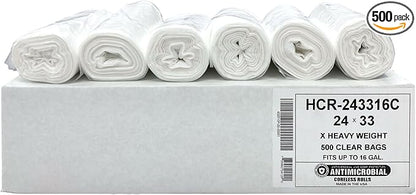 Aluf Plastics High Density Trash Bags, 12-16 Gallon, 16 Micron,