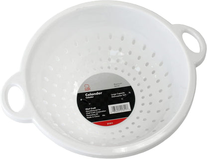 Chef Craft Select Plastic Deep Colander, 11x5 inch 5 quart, White