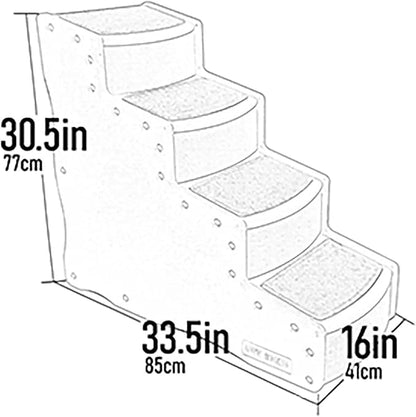 Pet Gear Easy Step IV Pet Stairs, 4 Step for Cats/Dogs, Removable Washable Carpet Treads, for Pets Up to 150lbs, No Tools Required, Available in 4 Colors