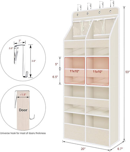 Univivi 5-Shelf Fabric Door Storage Over Door Hanging Organizer