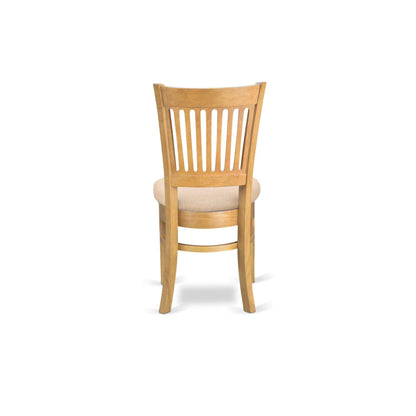 East West Furniture VAC-OAK-C Vancouver Dining Chairs - Linen Fabric Upholstered Wood Chairs, Set of 2, Oak