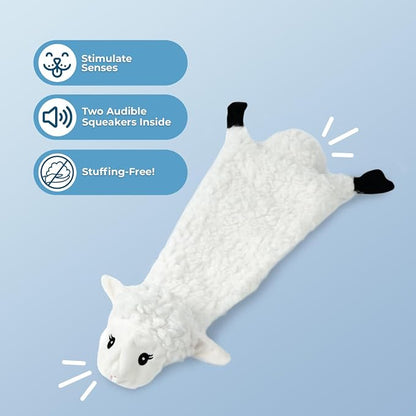 Best Pet Supplies Squeaky Dog Toys with Soft Durable Fabric for Small, Medium and Large Pets Interactive Toy for Indoor Play, Supports Active Biting and Play - Sheep, Small