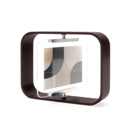 Umbra Bellwood 4x6 Desk Picture Frame – Double Sided Rotating Wooden Photo Frame with 360-Degree Pivot, Tabletop Display for Portrait or Landscape Photos – Aged Walnut