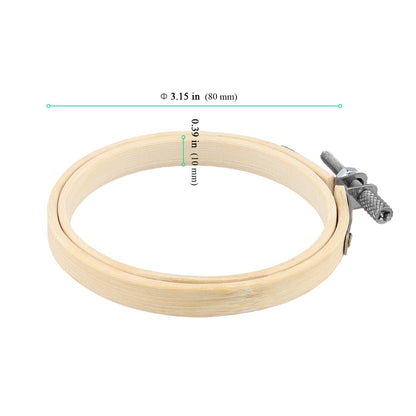 SENJEOK 40pcs 3 Inch Bamboo Embroidery Hoops, 8cm Cross Stitch Circles, Adjustable Wood Embroidery Hoop for Sewing Craft, Home Decoration