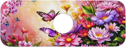 Pink butterfly flower Kitchen sink faucet pad, strong water absorption