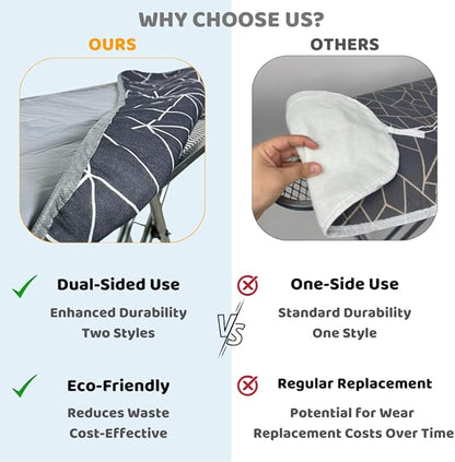 SAVUK Ironing Board Cover and Pad Dual Side X2 Lifetime Double Using Heavy Duty