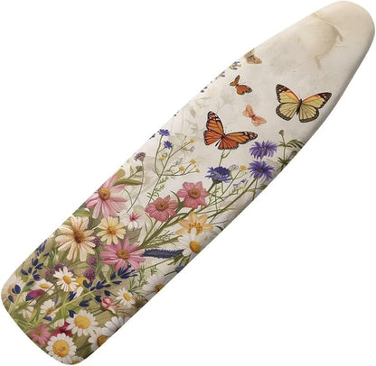 ZDCUSTOM Colorful Floral Butterfly Print Ironing Board Cover 15 x 54 inch