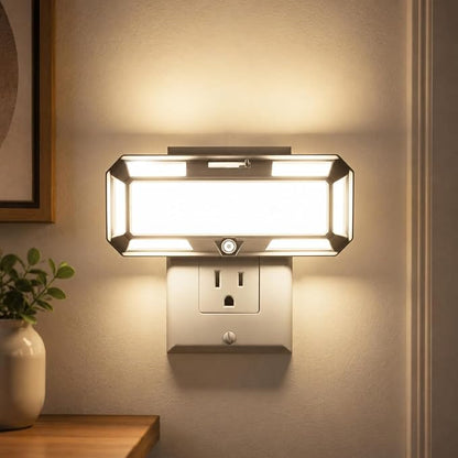 L LOHAS LED Bright Night Lights Plug into Wall, 0-250LM LED Night Light, Dusk to Dawn Sensor, 2W Dimmable Night Light, Daylight 5000K for Bathroom, Adults, Hallway, Bedroom, Stairway